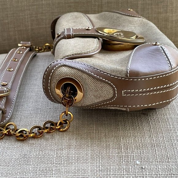 Escada Women Handbag Small Purse Bag Canvas/Leather Bag Handmade in Italy Authen - Picture 13 of 13